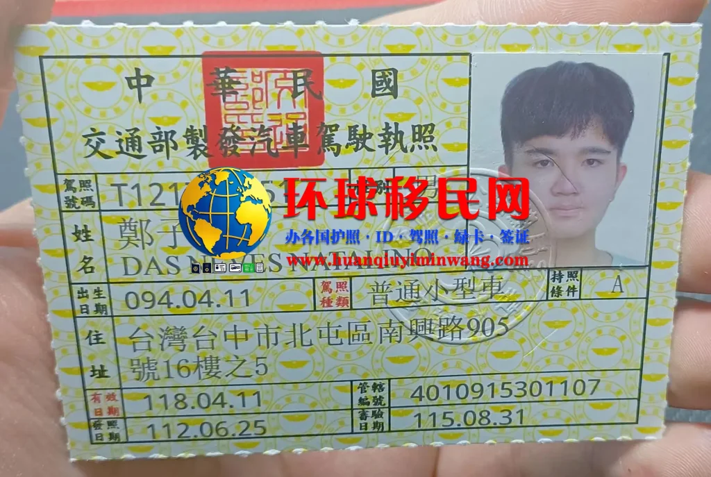 台湾驾照正面高清样本