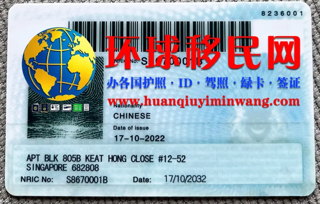新加坡居留卡反面图片