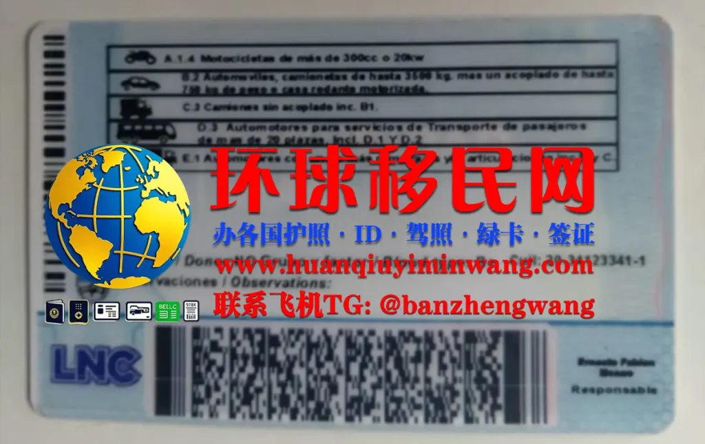 阿根廷驾驶证反面图片