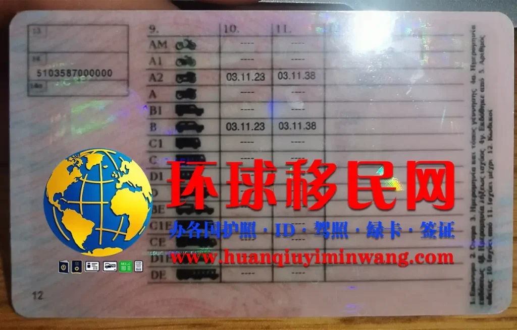 希腊驾照反面图片
