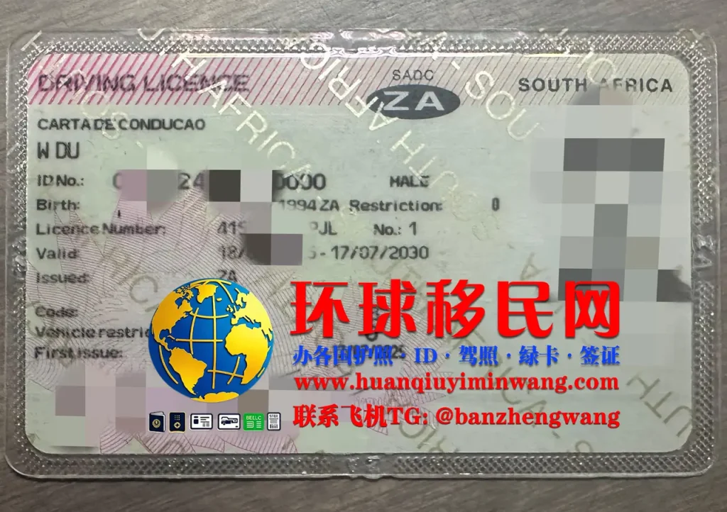 南非驾照正面样本
